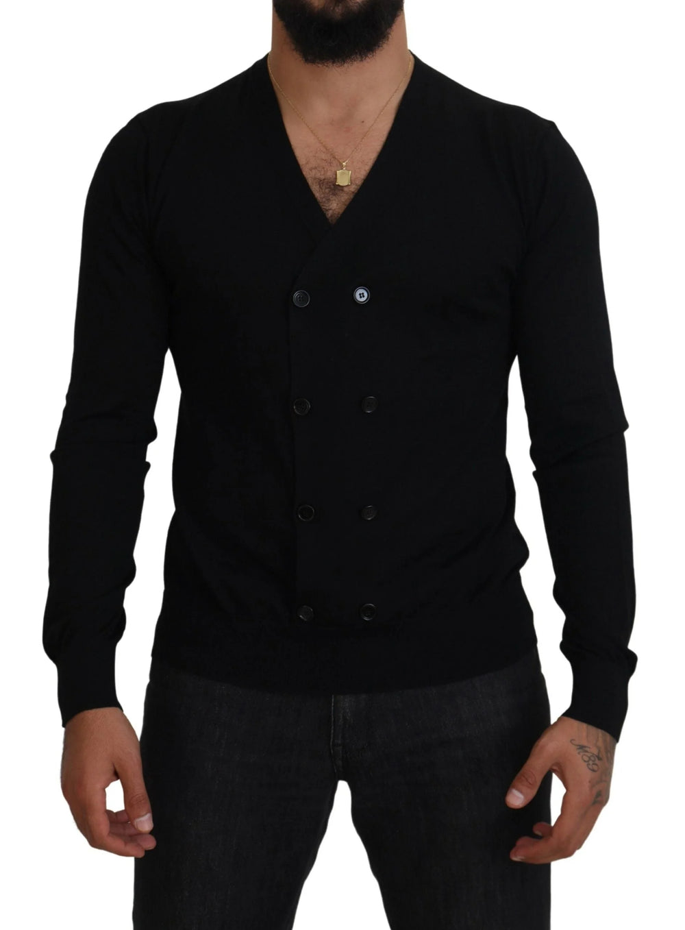 Dolce & Gabbana Black Cashmere Button Down Cardigan Sweater - IT50 | L - Cardigans