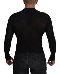 Dolce & Gabbana Black Cashmere Button Pullover Sweater - IT44 | XS - Sweaters
