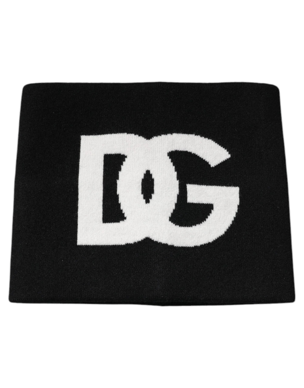 Dolce & Gabbana Black Cashmere DG Logo Square Handkerchief Scarf - Scarves & Shawls