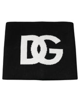 Dolce & Gabbana Black Cashmere DG Logo Square Handkerchief Scarf - Scarves & Shawls