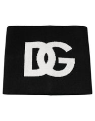 Dolce & Gabbana Black Cashmere DG Logo Square Handkerchief Scarf - Scarves & Shawls