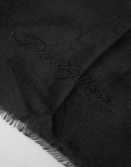 Dolce & Gabbana Black Cashmere Knit Neck Wrap Shawl Scarf