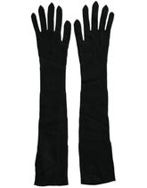 Dolce & Gabbana Black Cashmere Knitted Elbow Length Gloves - Gloves & Mittens