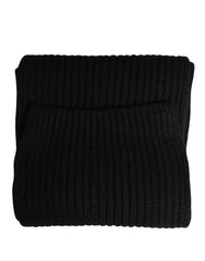 Dolce & Gabbana Black Cashmere Knitted Men Neck Warmer One Size Scarf - Scarves & Shawls