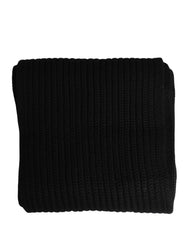 Dolce & Gabbana Black Cashmere Knitted Men Neck Warmer One Size Scarf - Scarves & Shawls