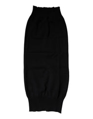 Dolce & Gabbana Black Cashmere Knitted Neck Warmer Foulard Scarf - Neck Gaiters