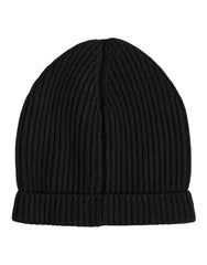 Dolce & Gabbana Black Cashmere Knitted Winter Beanie Hat - Beanies