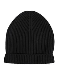Dolce & Gabbana Black Cashmere Knitted Winter Beanie Hat - Beanies