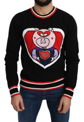 Dolce & Gabbana Black Cashmere Pig of the Year Pullover Sweater - Sweaters