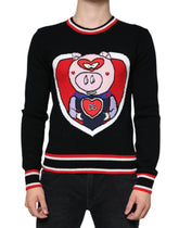 Dolce & Gabbana Black Cashmere Pig of the Year Pullover Sweater - IT44 | XS - Sweaters