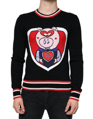 Dolce & Gabbana Black Cashmere Pig of the Year Pullover Sweater - IT44 | XS - Sweaters