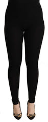 Dolce & Gabbana Black Cashmere Stretch Waist Tights Pants - Tights