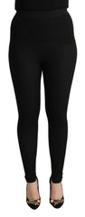 Dolce & Gabbana Black Cashmere Stretch Waist Tights Pants - IT40|S - Tights