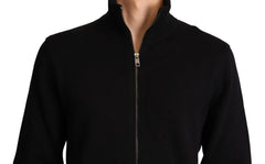 Dolce & Gabbana Black Cashmere Zipper Mens Sweater - IT46 | S - Sweaters