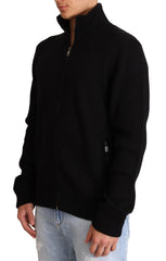 Dolce & Gabbana Black Cashmere Zipper Mens Sweater - IT46 | S - Sweaters