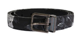 Dolce & Gabbana Black Cayman Linen Leather Belt - Belts