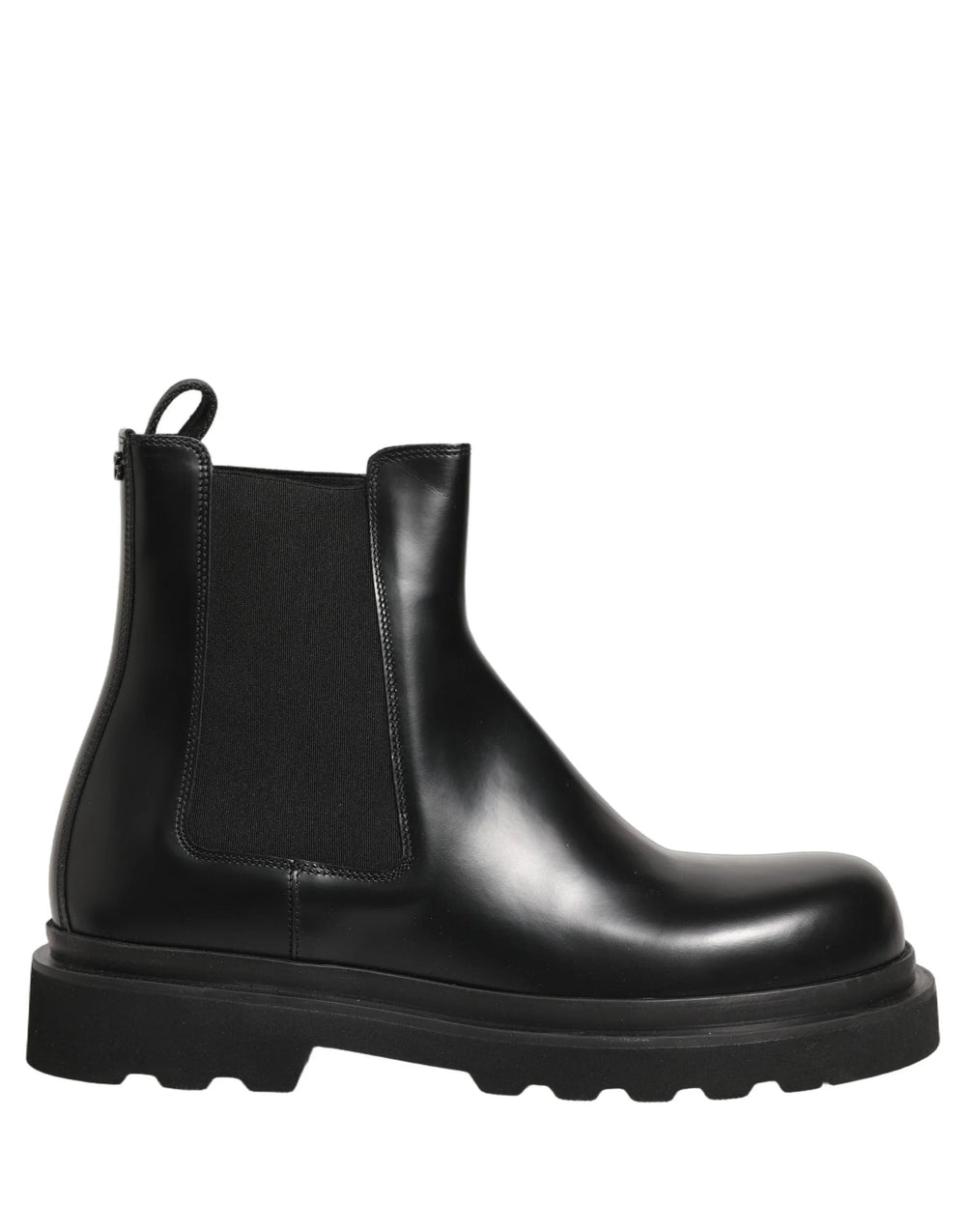 Dolce & Gabbana Black Chelsea Boots Leather Slip On Men Shoes - EU44/US11
