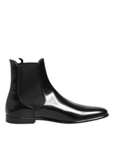 Dolce & Gabbana Black Chelsea Slip On Mid Calf Boots Shoes - Boots