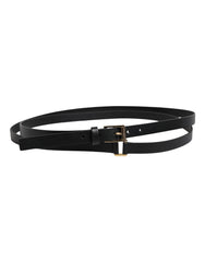 Dolce & Gabbana Black Classic Gold Metal Logo Buckle Belt - 100 cm / 40 Inches - Belts