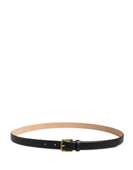 Dolce & Gabbana Black Classic Leather Gold Metal Buckle Belt - 95 cm / 38 Inches