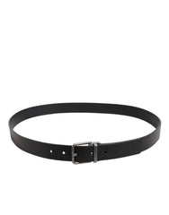 Dolce & Gabbana Black Classic Leather Metal Buckle Belt - Belts