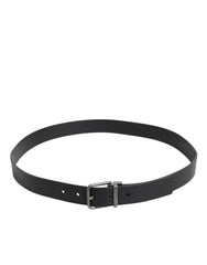 Dolce & Gabbana Black Classic Leather Metal Buckle Belt - Belts
