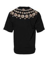 Dolce & Gabbana Black Coin Print Cotton Crew Neck T-shirt - T-Shirts