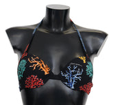 Dolce & Gabbana Black Corals Print Women Beachwear Bikini Tops - IT1 | XS - Swimwear Tops