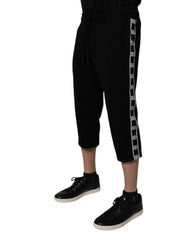 Dolce & Gabbana Black Cotton Blend Cropped Sweatpants Pants - IT50 | L - Sweatpants