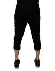 Dolce & Gabbana Black Cotton Blend Cropped Sweatpants Pants - IT50 | L - Sweatpants