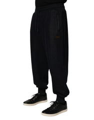 Dolce & Gabbana Black Cotton Blend Drawstring Jogger Jogger Pants - IT48 | M - Joggers
