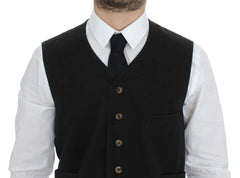 Dolce & Gabbana Black Cotton Blend Dress Vest Gilet - Vests