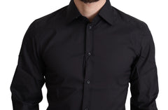Dolce & Gabbana Black Cotton Blend Formal Dress Shirt - IT37 | XS - Shirts