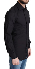 Dolce & Gabbana Black Cotton Blend Formal Dress Shirt - IT37 | XS - Shirts