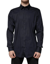 Dolce & Gabbana Black Cotton Blend Formal GOLD Dress Shirt - Shirts