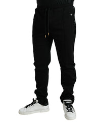 Dolce & Gabbana Black Cotton Blend Jogger Sweatpants Pants - IT54 | XL - Joggers