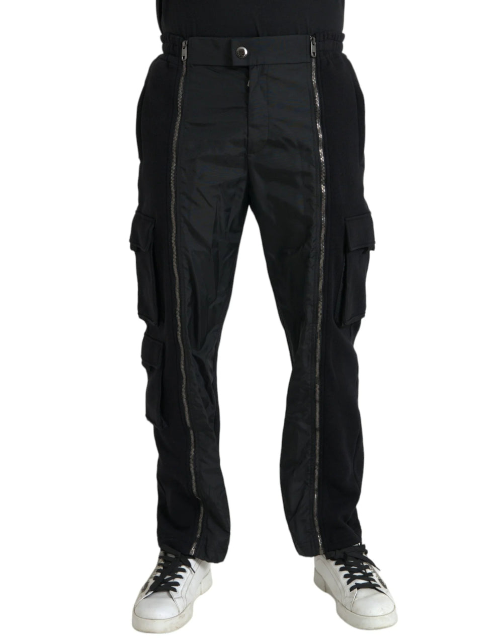 Dolce & Gabbana Black Cotton Blend Skinny Pants - IT48 | M - Trousers