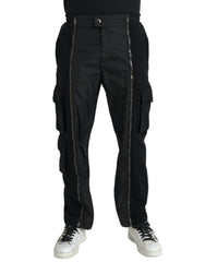 Dolce & Gabbana Black Cotton Blend Skinny Pants - IT48 | M - Trousers