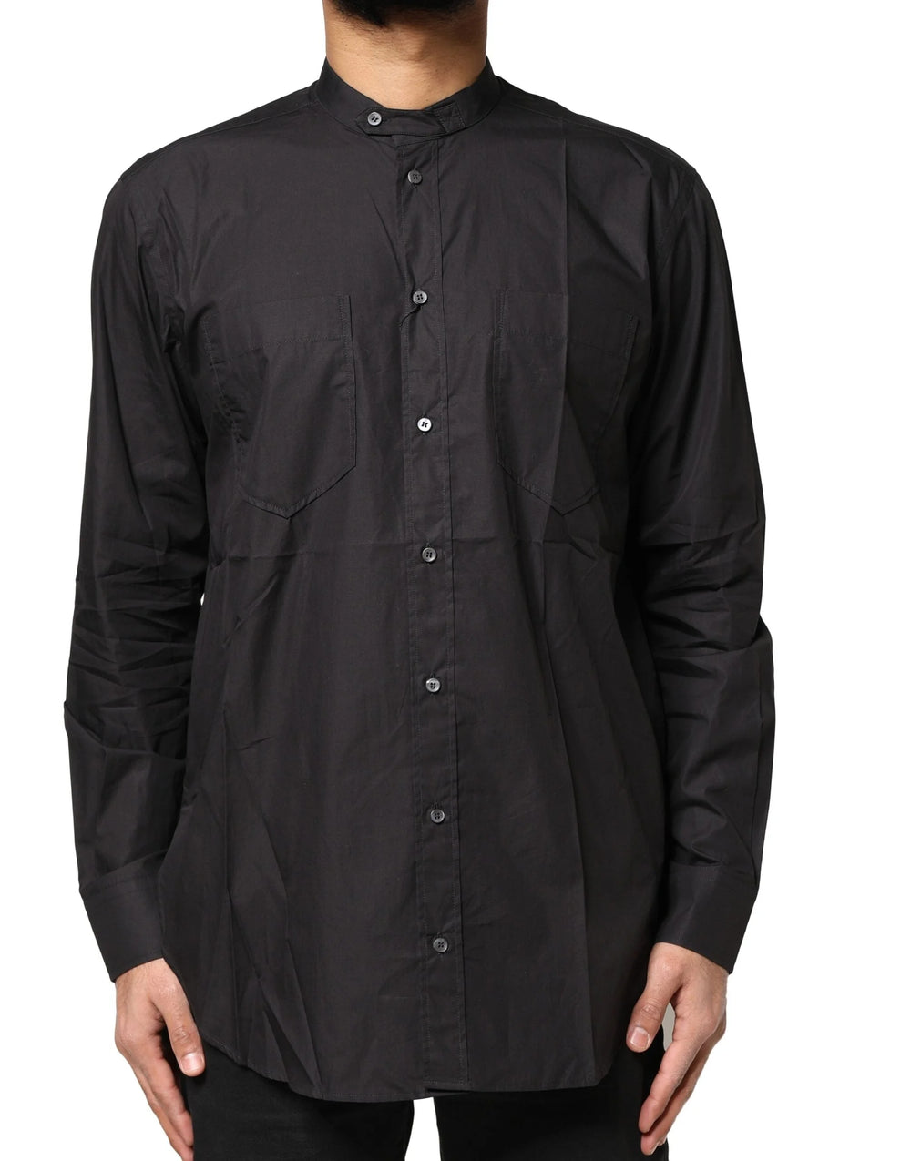 Dolce & Gabbana Black Cotton Button Down Men Casual Shirt - IT37 | XS - Shirts