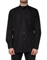 Dolce & Gabbana Black Cotton Button Down Men Casual Shirt - IT38 | XS - Shirts