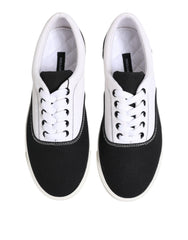 Dolce & Gabbana Black Cotton Canvas Lace Up Men Sneakers Shoes - EU39/US6 - Sneakers
