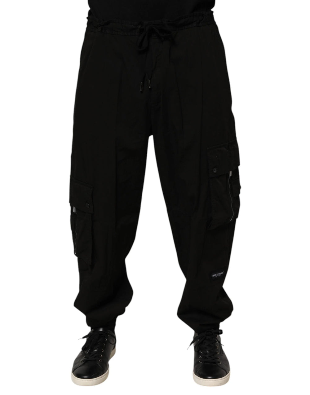 Dolce & Gabbana Black Cotton Cargo Jogger Sweatpants Pants - IT58 | XXL - Joggers