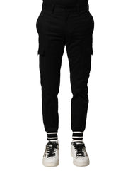 Dolce & Gabbana Black Cotton Cargo Joggers Men Pants - IT44 | XS - Cargo Pants