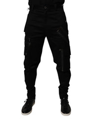 Dolce & Gabbana Black Cotton Cargo Tapered Pants - IT48 | M - Cargo Pants