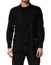 Dolce & Gabbana Black Cotton Collared Men Button Down Shirt - IT37 | XS