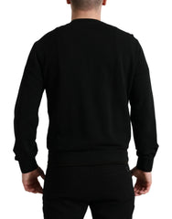 Dolce & Gabbana Black Cotton Crew Neck Men Pullover Sweater - IT50 | L - Sweaters