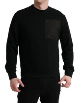 Dolce & Gabbana Black Cotton Crew Neck Men Pullover Sweater - IT50 | L - Sweaters