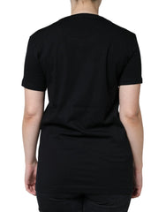 Dolce & Gabbana Black Cotton Crew Neck Short Sleeve T-shirt - T-Shirts