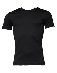 Dolce & Gabbana Black Cotton Crew Neck Short Sleeves T-shirt - IT44 | XS - T-Shirts