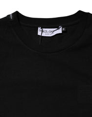 Dolce & Gabbana Black Cotton Crew Neck Short Sleeves T-shirt - IT50 | L - T-Shirts
